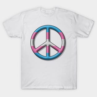 Peace Pride design in Transgender pride flag colors T-Shirt